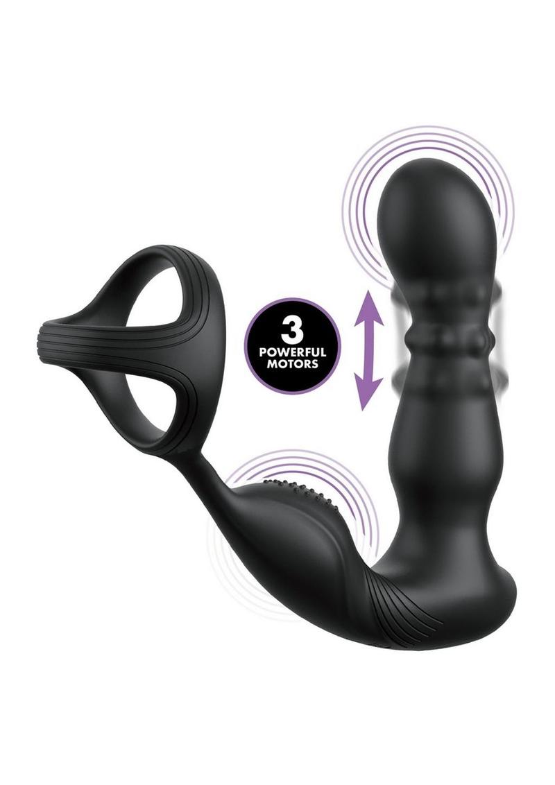 Anal Fantasy Elite Ass-Gasm Side and Glide Rechargeable Silicone Prostate Stimulator - Black