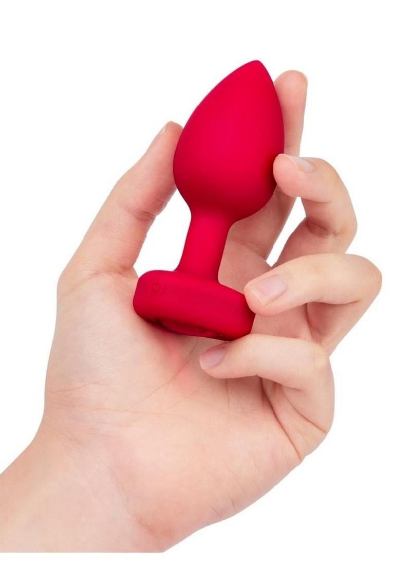 B-Vibe Vibrating Heart Shape Jewel Rechargeable Silicone Anal Plug with Remote