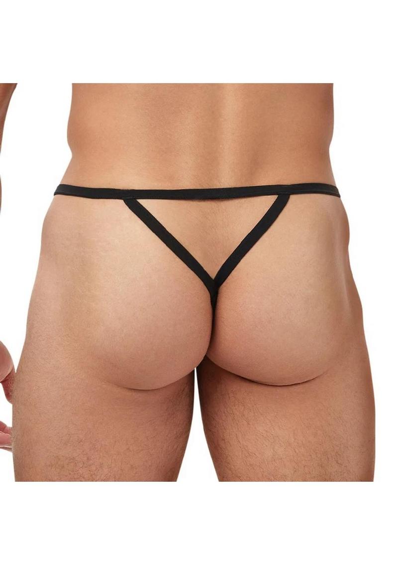 Banana Cabana Mesh G-String - Black - Large/Medium