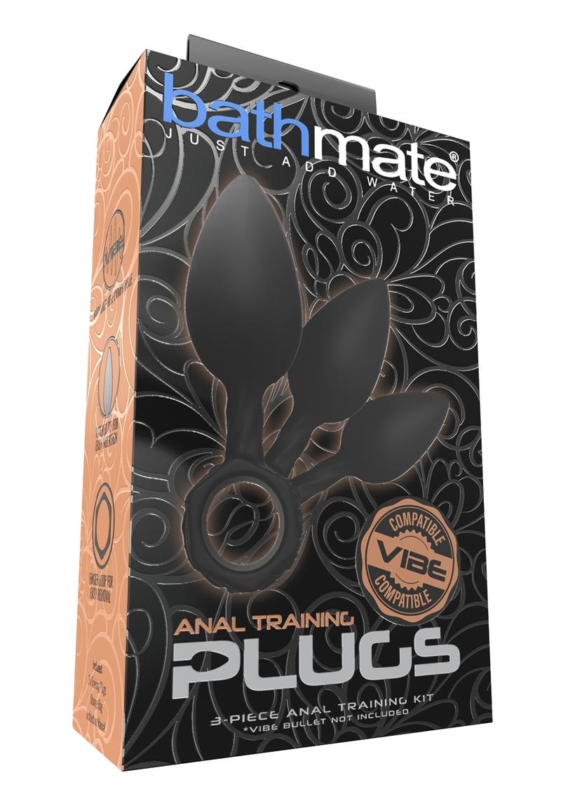 Bathmate Anal Training Silcone Plugs Kit - Black - 3 Pieces