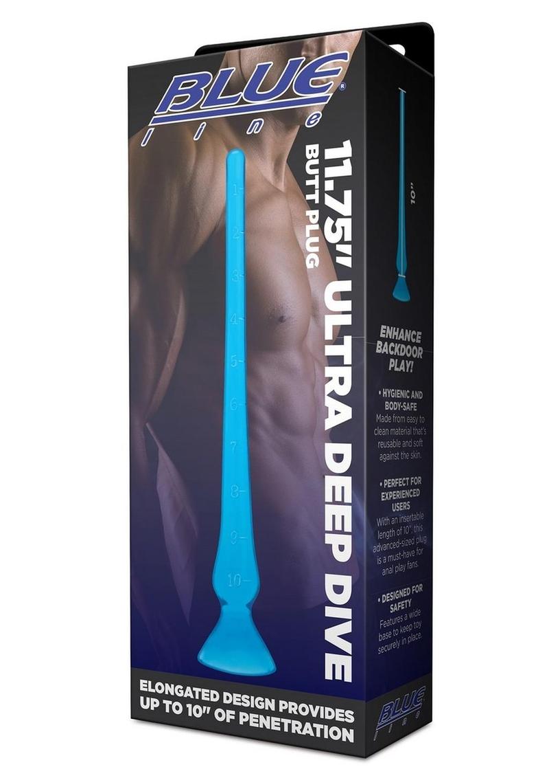 Blue Line Ultra Deep Dive Butt Plug - Blue