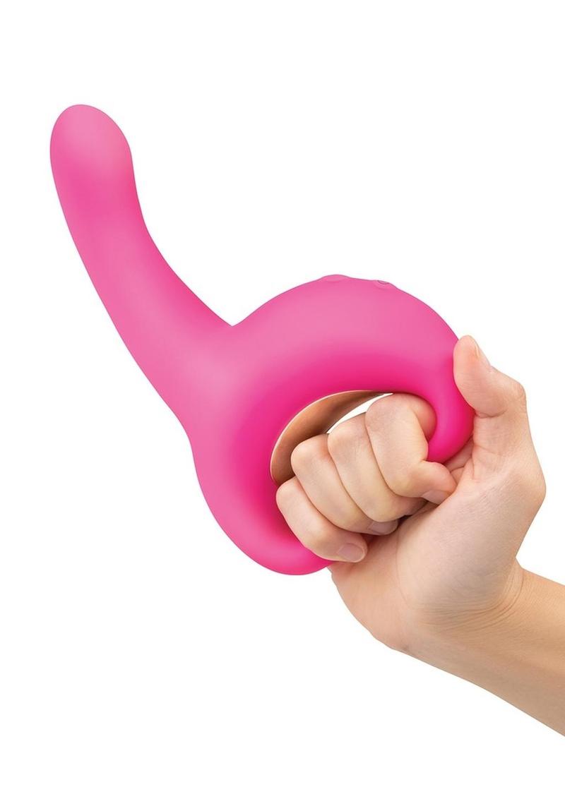 Bodywand G-Play Ultimate Ergonomic Rechargeable Silcone Come Hither Squirt Trainer with Clitoral Stimulator - Pink