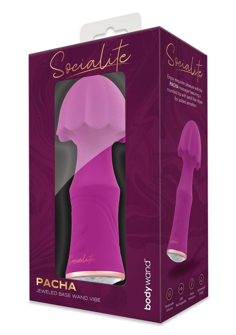 Bodywand Socialite Pacha Rechargeable Silicone Wand - Gold/Purple