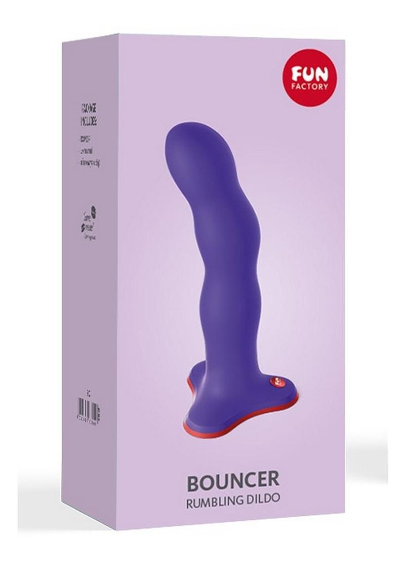 Bouncer Silicone Rumbling Dildo with Weighted Balls - Purple