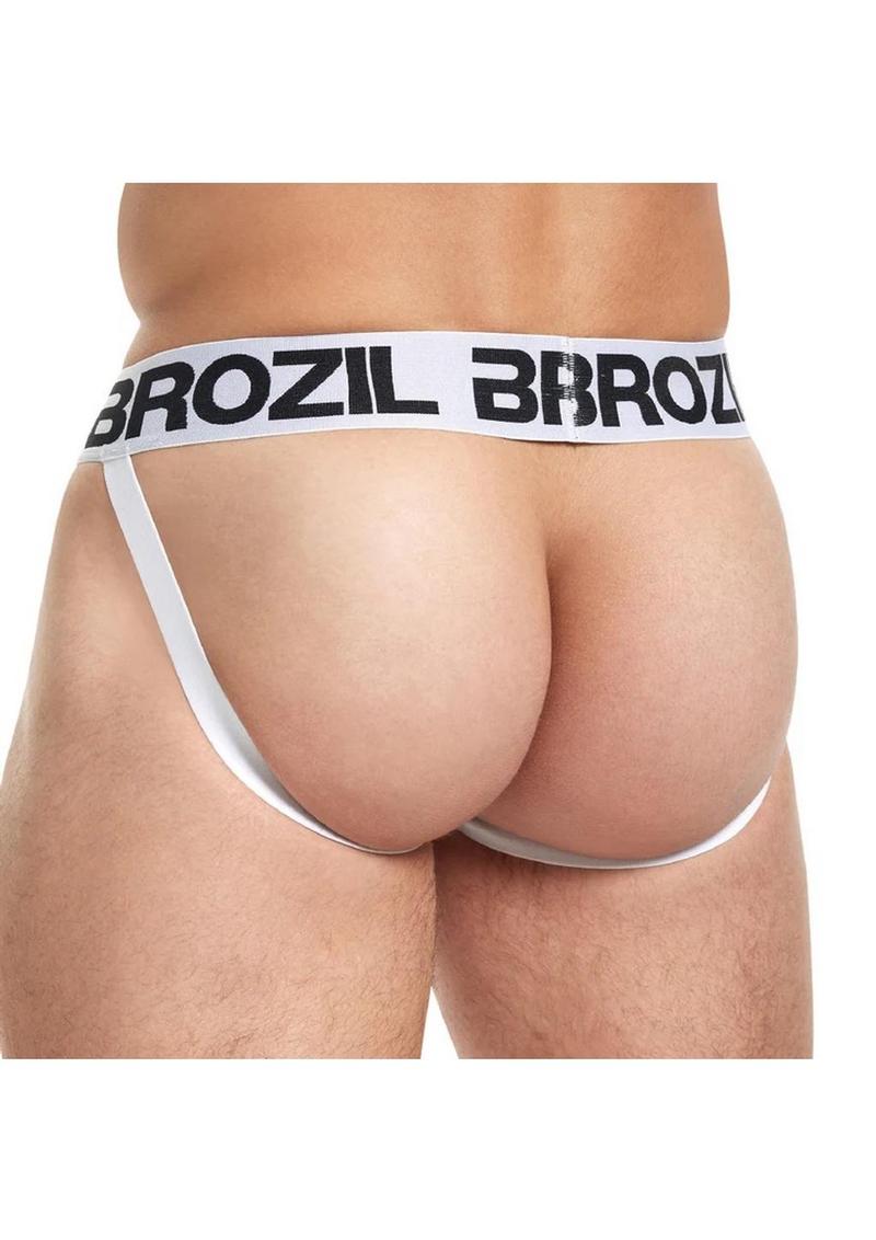 Brozil Ultra Bulge Enhancing Jockstrap - White - Large/XLarge