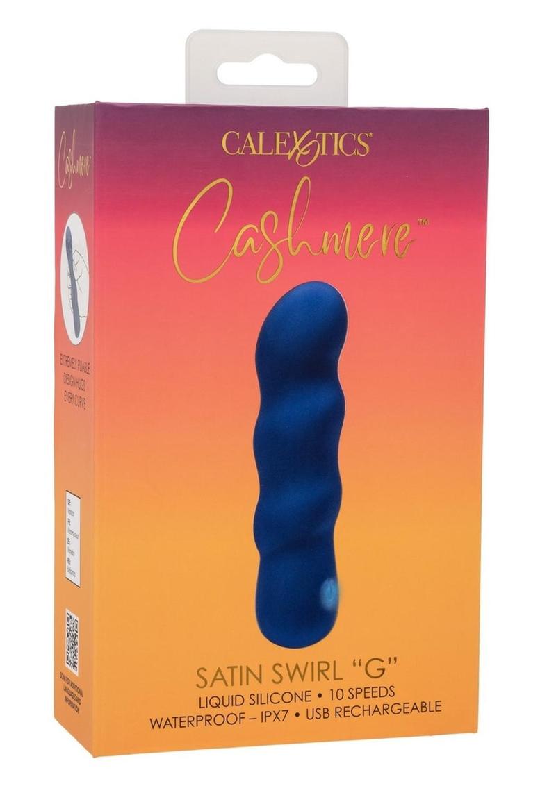 Cashmere Satin Swirl G Rechargeable Silicone G-Spot Vibrator - Blue