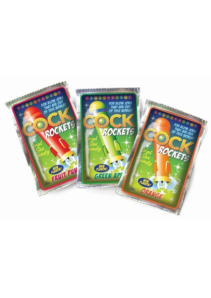 Cock Rockets Oral Sex Candy (36 Per Display) - Fruit Punch, Green Apple, Orange