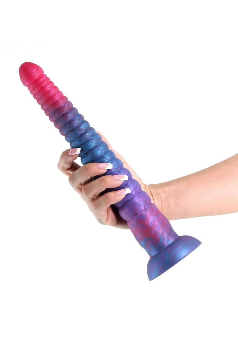 Colours Stacked Silicone Dildo - Blue/Pink - 12in