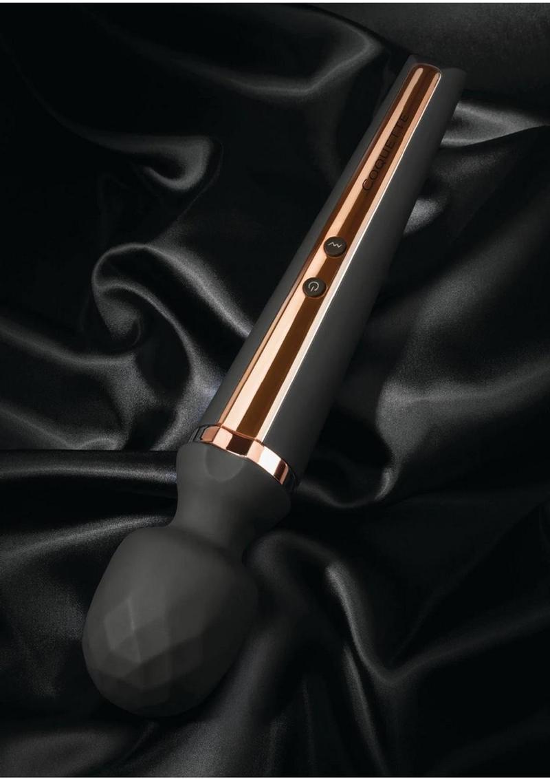 Coquette The Queen Wand Rechargeable Silicone Massager - Black/Gold