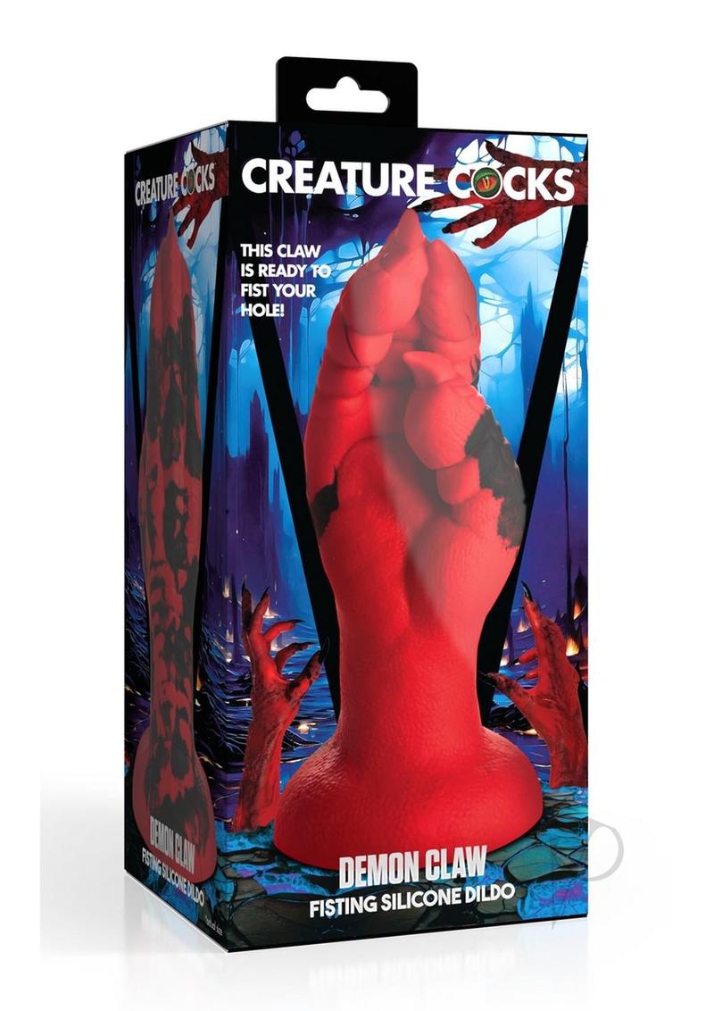 Creature Cocks Demon Claw Fisting Silicone Dildo - Black/Red