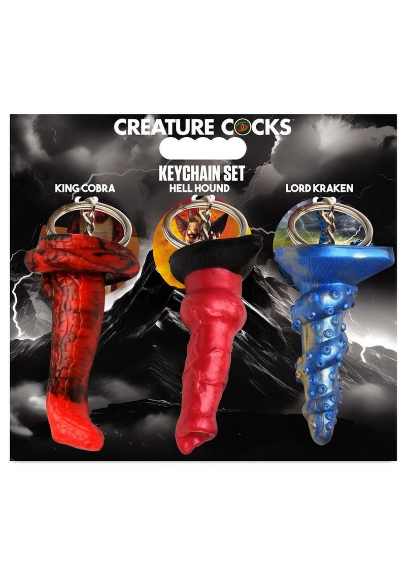 Creature Cocks King Cobra, Hell-Hound and Lord Kraken Keychain Set (3 Piece) - Assorted