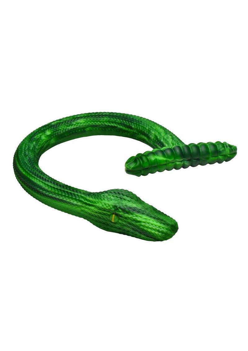 Creature Cocks Slither Silicone Dildo - Green/Yellow