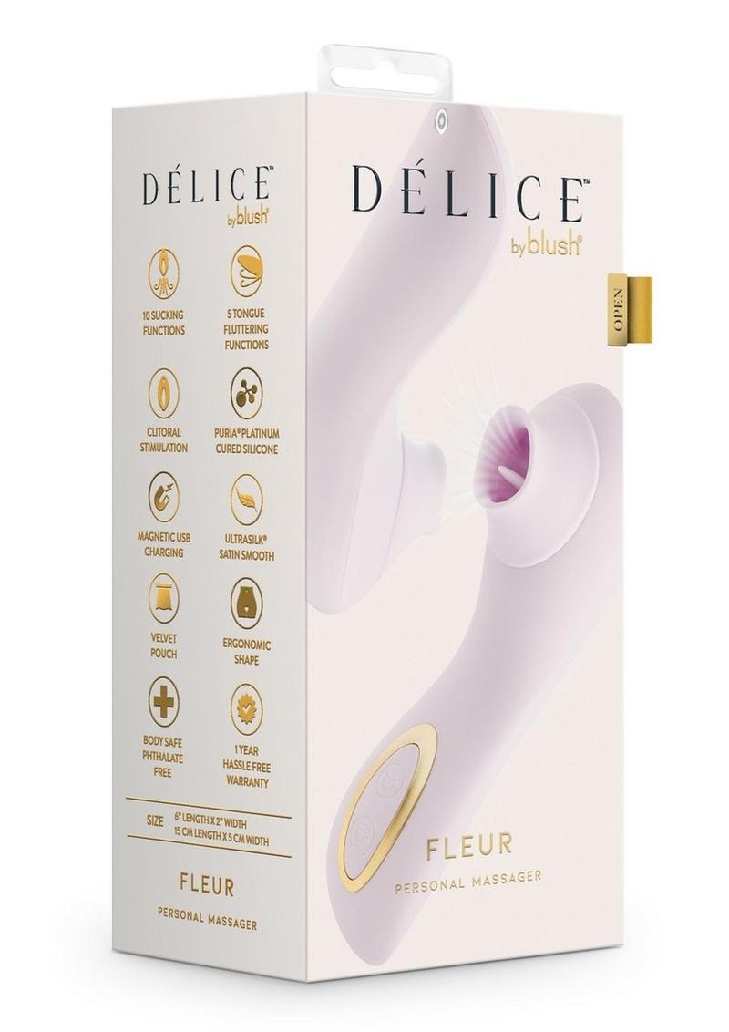 Delice Fleus Air Pulsing Vibe Rechargeable Silicone Clitoral Vibrator - Barely