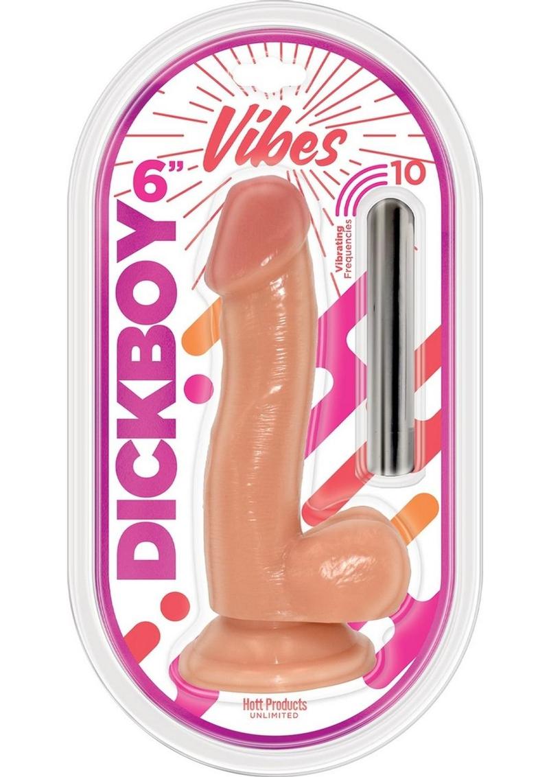 Dickboy Vibes Rechargeable Silicone Multi Speed Dildo - Vanilla - 6in