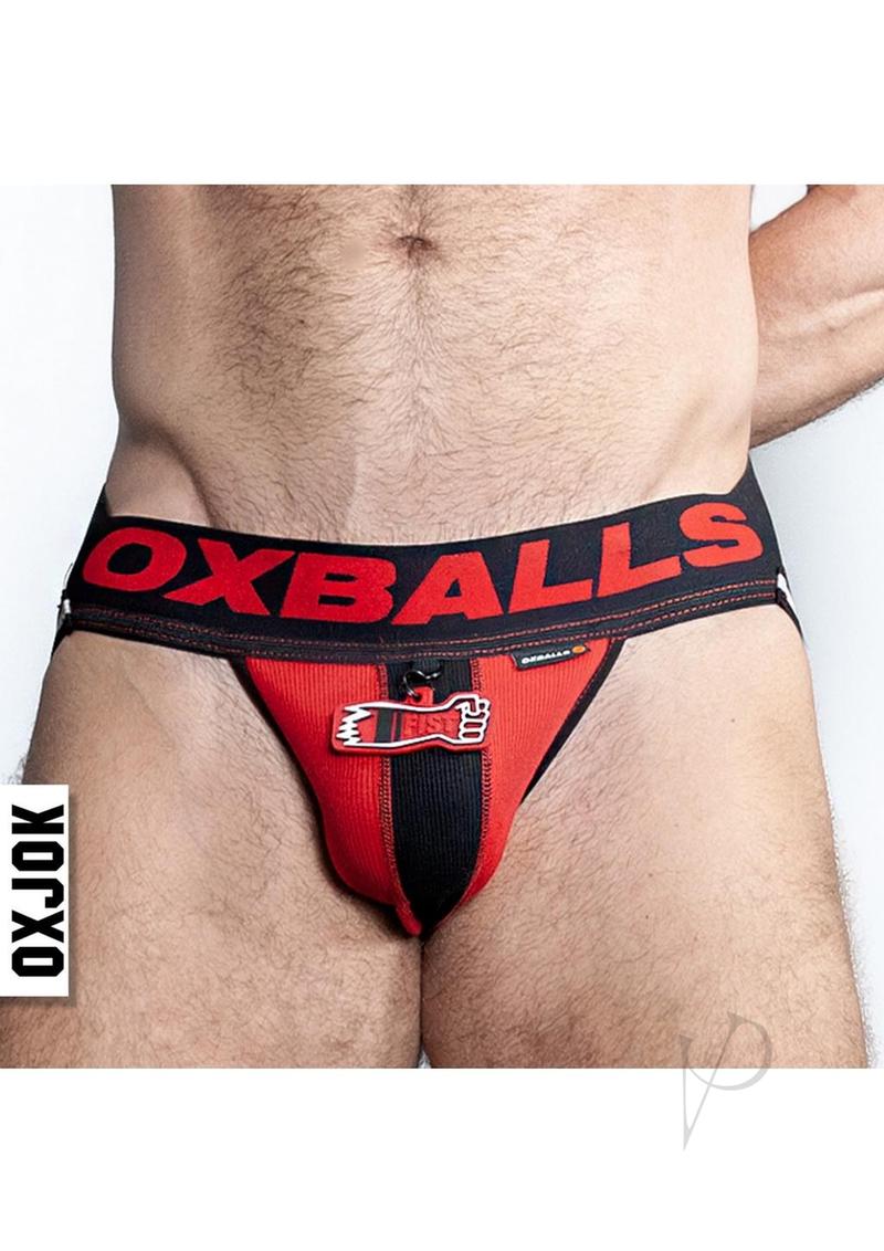 Fister 3d Rubber Fist Jock - Black/Red - XXLarge