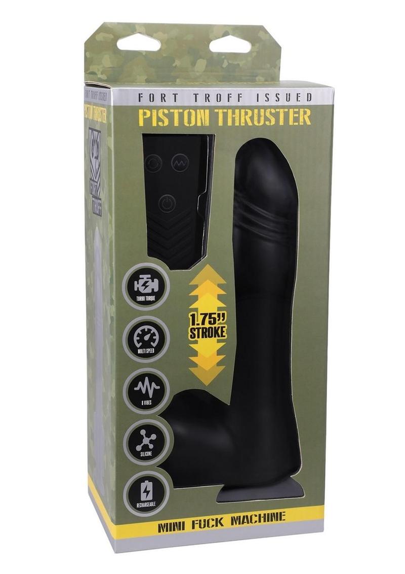 Fort Troff's Piston Thruster Rechargeable Silicone Mini Machine - Black