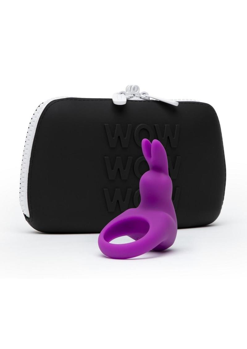 Happy Rabbit Cock Ring Rechargeable Silicone Kit - Black/Purple - 2 Piece