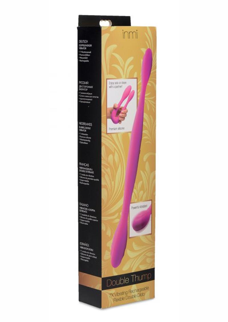 Inmi Double Thump 7x Flexible Rechargeable Silicone Dual Dildo - Pink