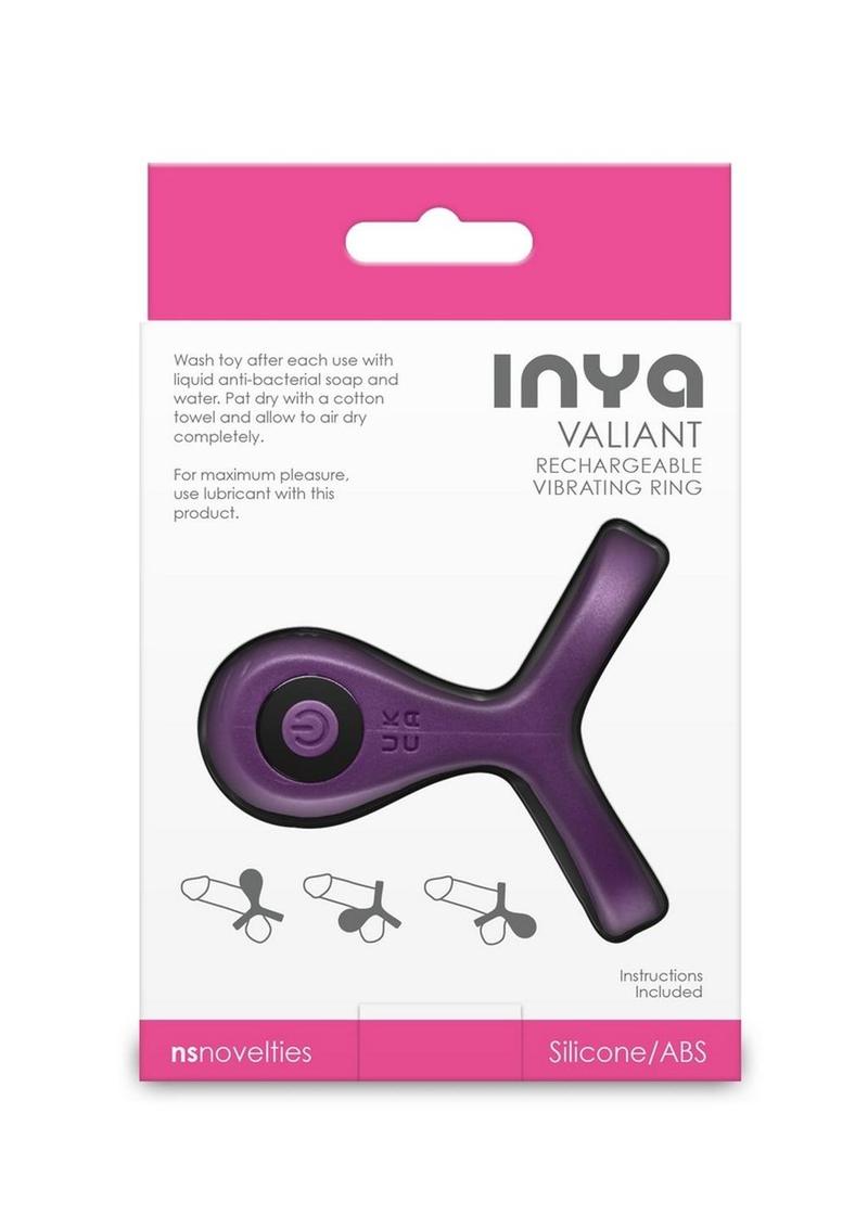 Inya Valiant Rechargeable Silicone Cock and Ball Ring - Purple