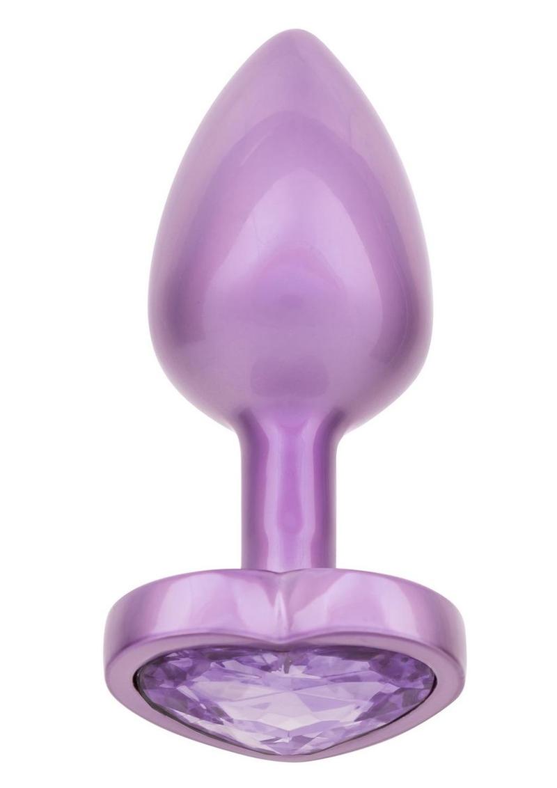 Jewel Amethyst Heart Anal Plug - Purple - Small