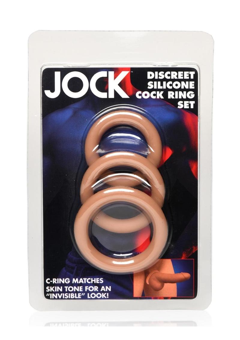 Jock Discrete Silicone Cock Ring - Caramel - Set