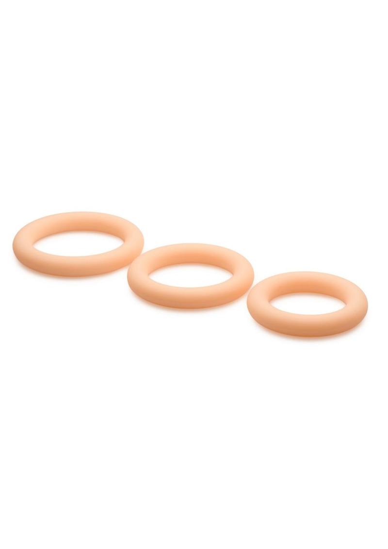 Jock Discrete Silicone Cock Ring - Vanilla - Set