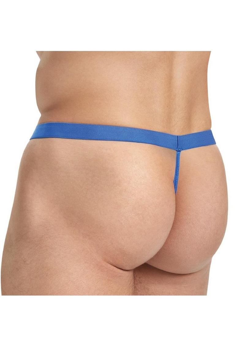 Lace King Lace G-String - Black/Blue - Large/XLarge