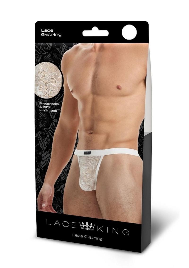 Lace King Lace G-String - White - Medium/Small