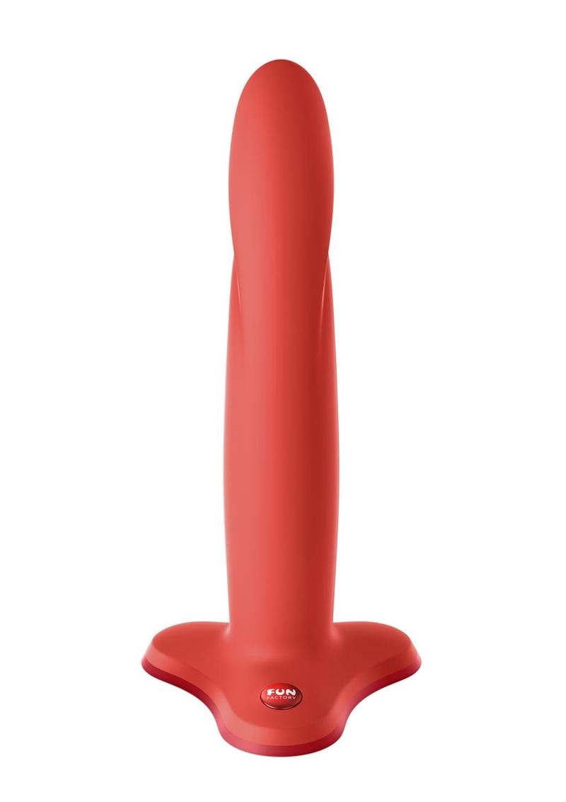 Limba Flex M Silicone Fit Dildo Posable with Suction Cup Base - Orange - Medium