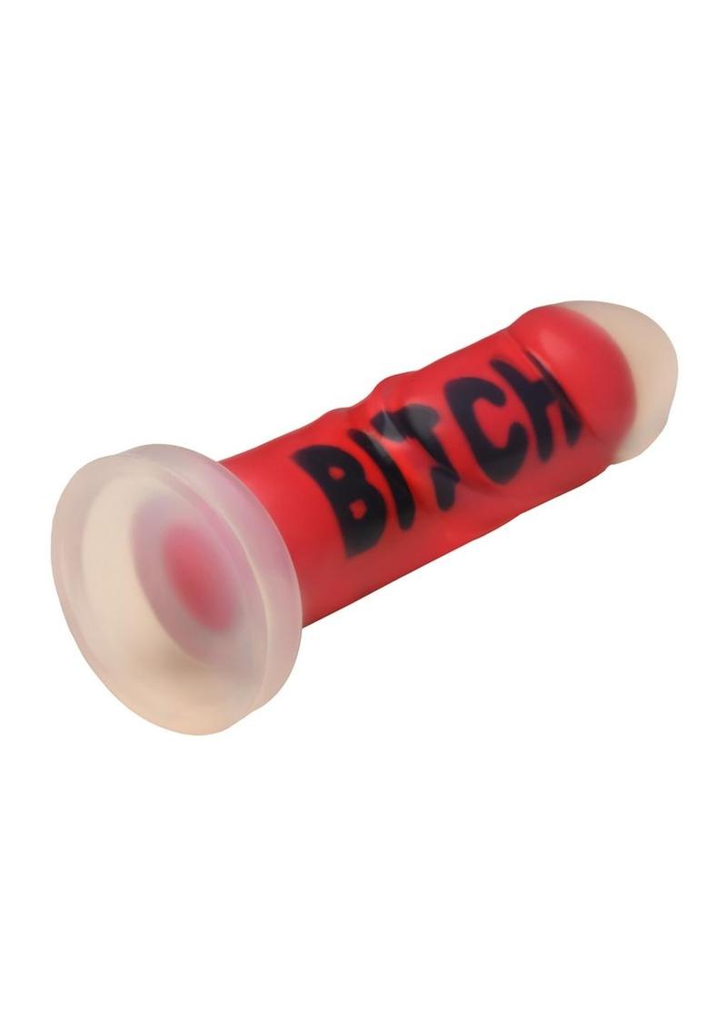 Master Series Bitch Silicone Dildo - Black/Clear/Red