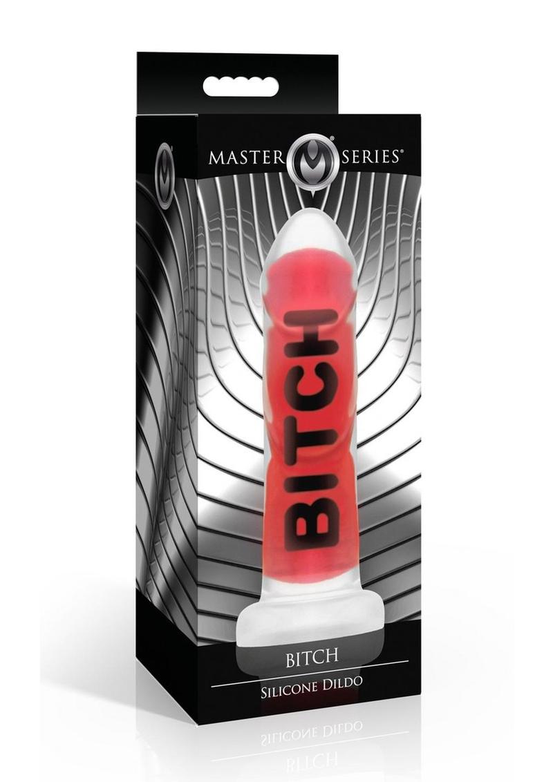 Master Series Bitch Silicone Dildo - Black/Clear/Red