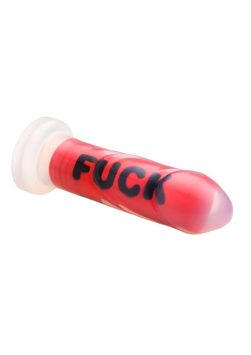 Master Series Fuck Silicone Dildo - Black/Clear/Red