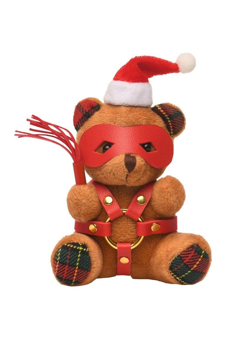 Master Series Holiday Bondage Bear Keychain - Brown/Green/Red