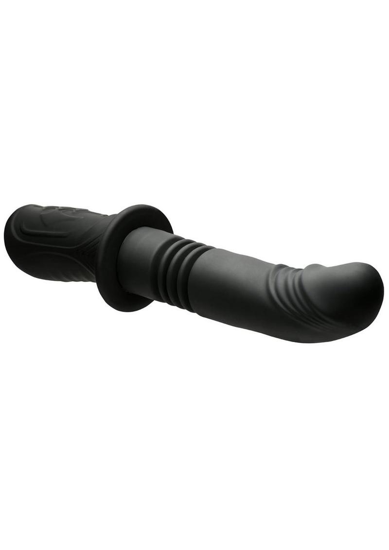 Master Series Power Thrust Rechargeable Thrusting Silicone Vibrator - Black