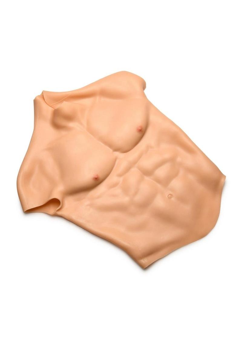 Master Series Ripped Silicone Male Chest Shirt - Vanilla - Large