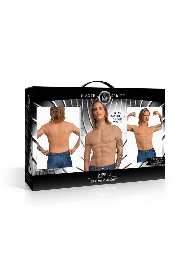 Master Series Ripped Silicone Male Chest Shirt - Vanilla - Large