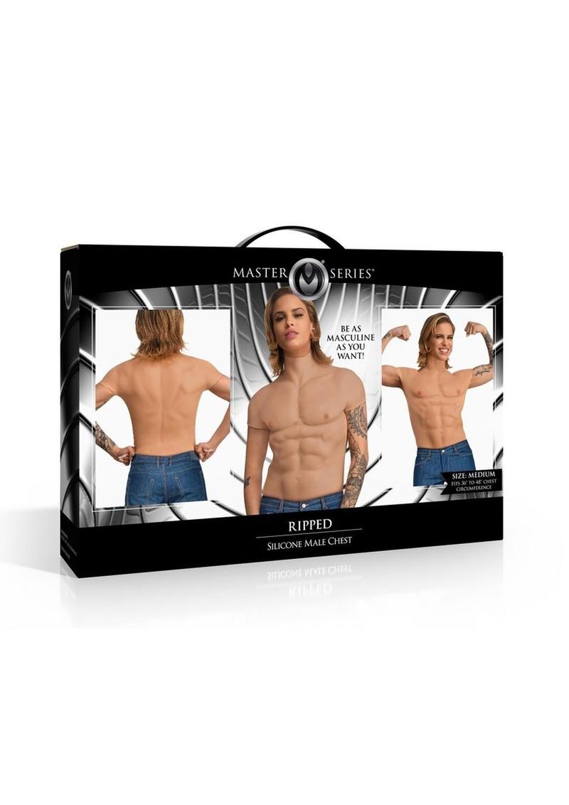 Master Series Ripped Silicone Male Chest Shirt - Vanilla - Medium