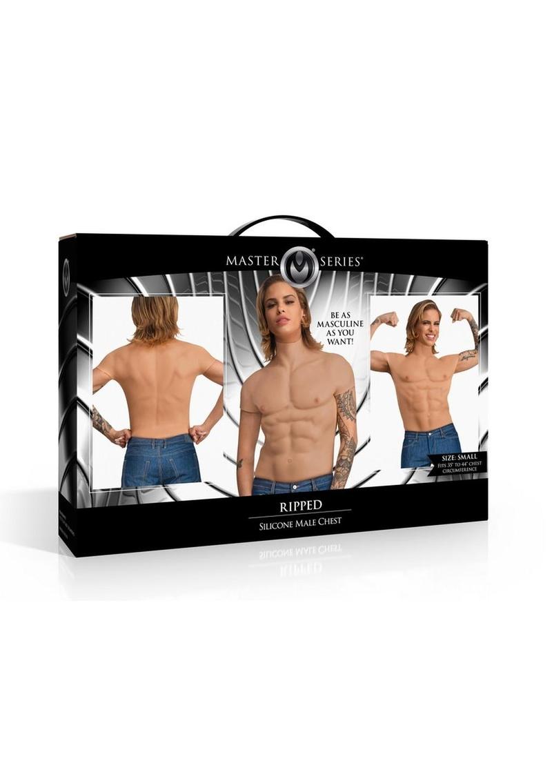 Master Series Ripped Silicone Male Chest Shirt - Vanilla - Small