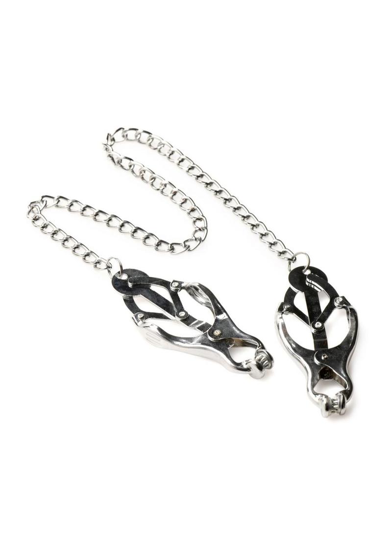 Master Series Tyrant Spiked Clover Nipple Clamps - Metal/Silver