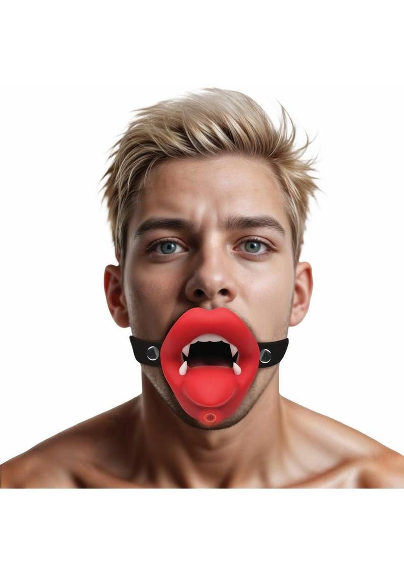 Master Series Vampire Vibrating Rechargeable Silicone Mouth Gag