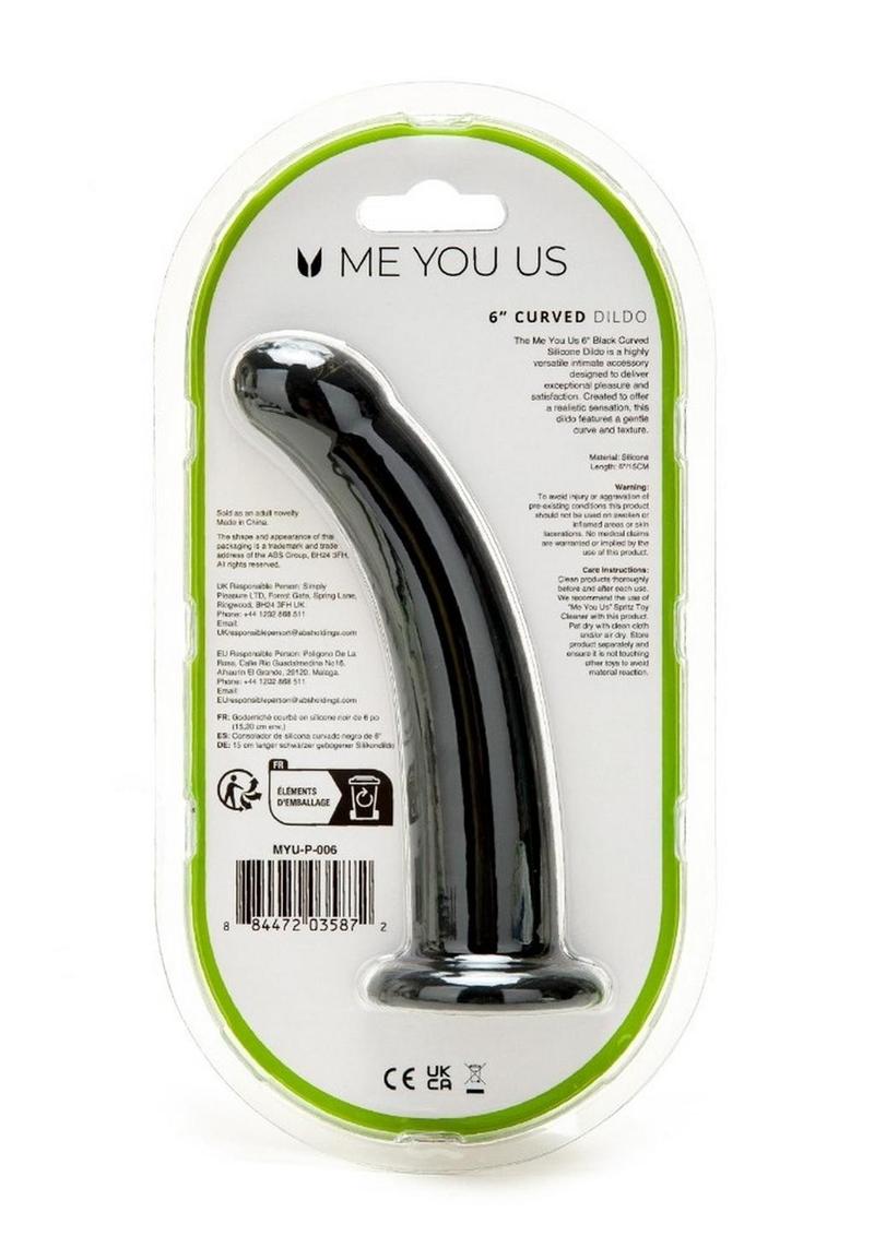 ME YOU US Black Curved Silicone Dildo