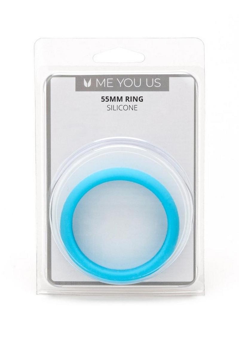 ME YOU US Silicone 55mm Cock Ring - Aqua/Blue