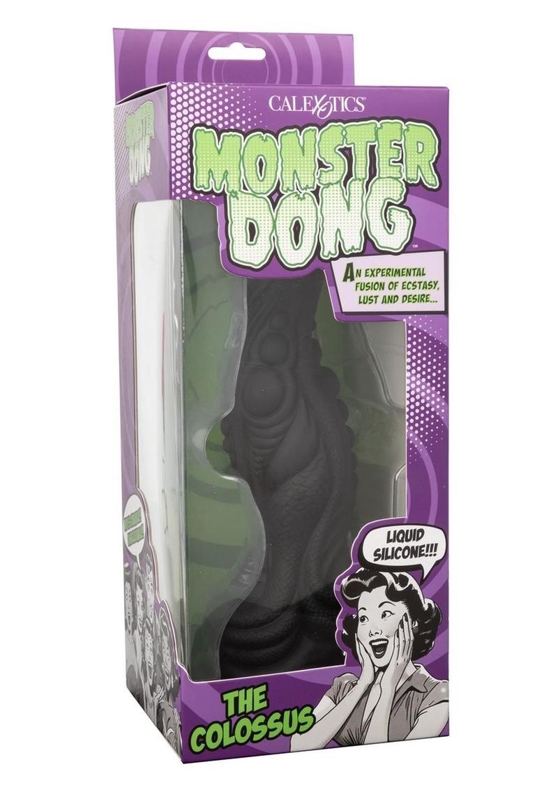 Monster Dong The Colossus Silicone Dildo - Black - 9.75in