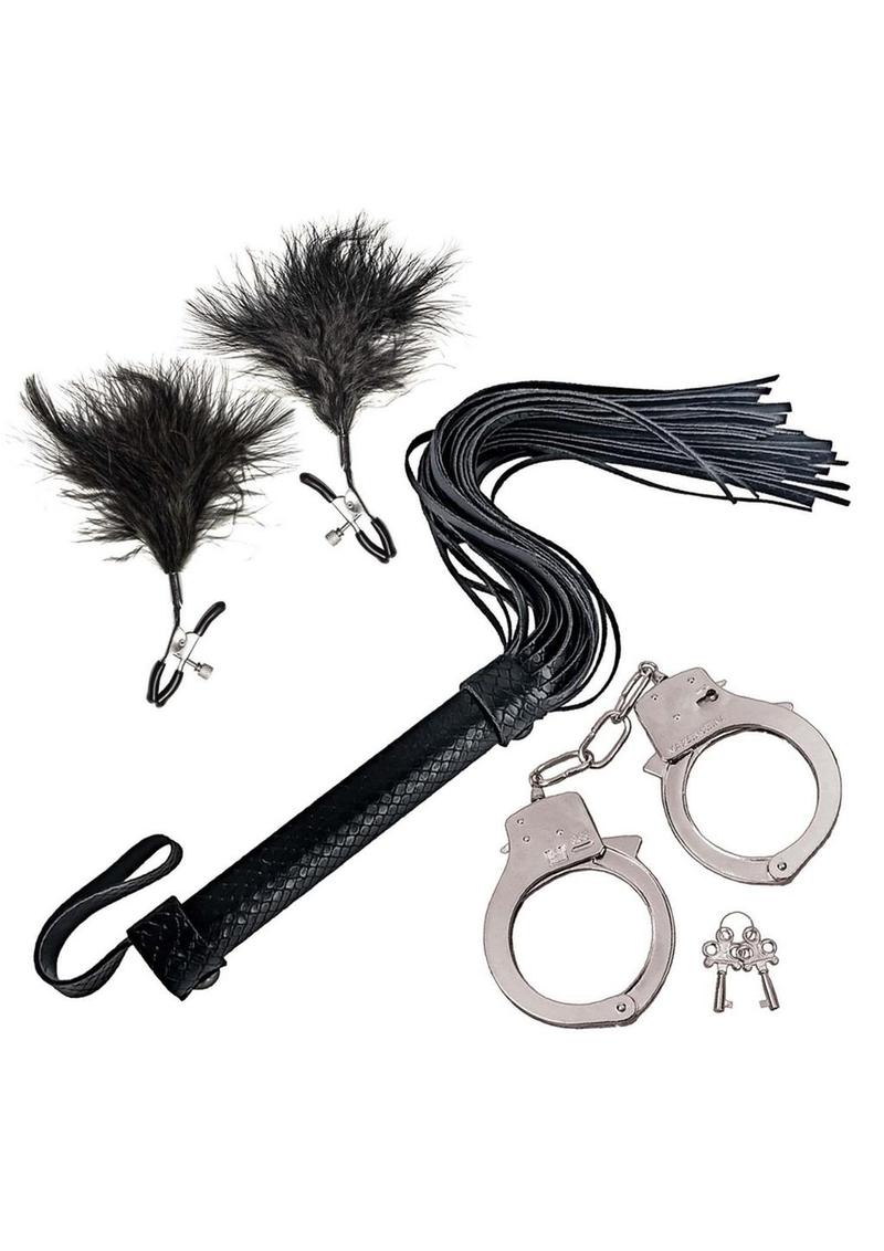 Nasstoys Bondage Whip,feather and Cuffs