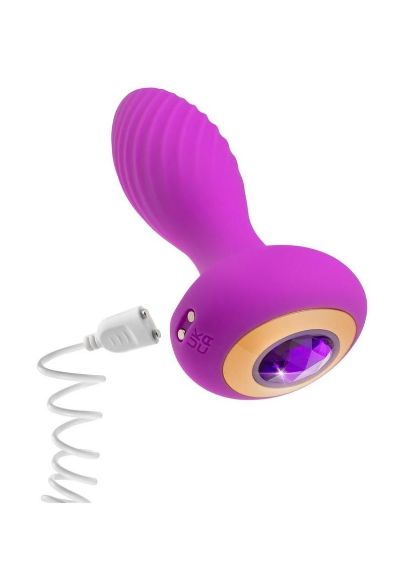 Oh My Gem Charm Rechargeable Silicone Anal Plug - Amethyst