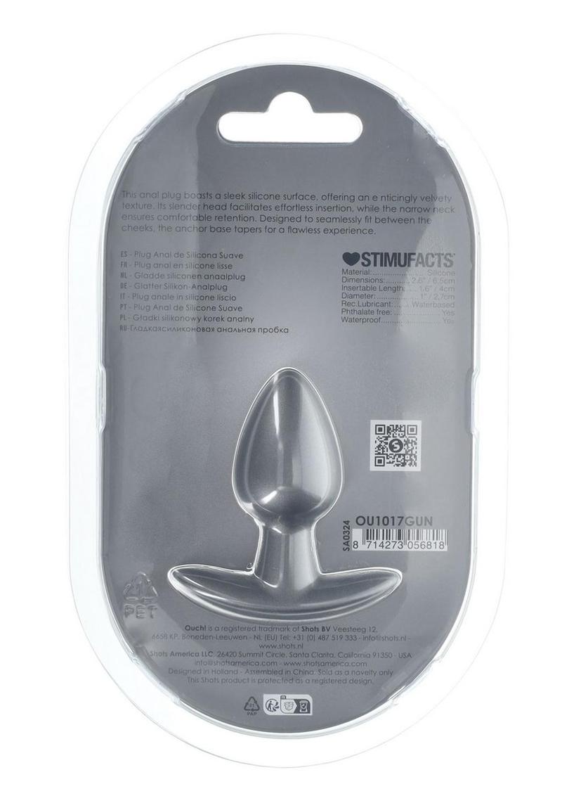 Ouch! Anal Plug Silicone - Grey/Gun Metal - Small