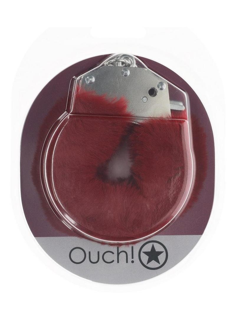 Ouch! Heavy-Duty Fluffy Handcuffs - Burgundy