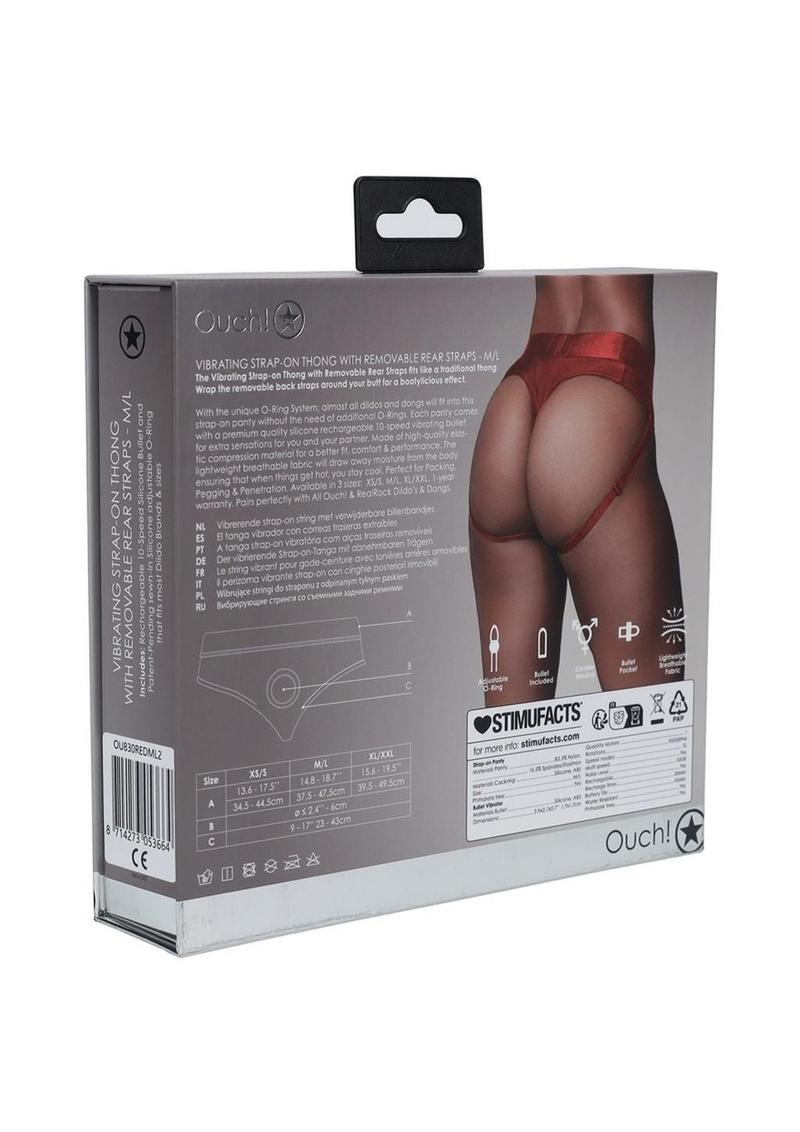 Ouch! Vibrating Strap-On Thong Rechargeable