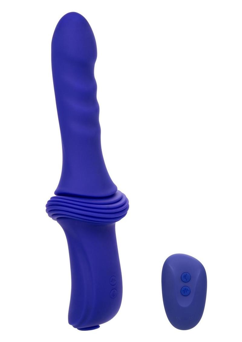 Overdrive Remote Control Rechargeable Silicone Sex Machine Ridge Thruster - Purple