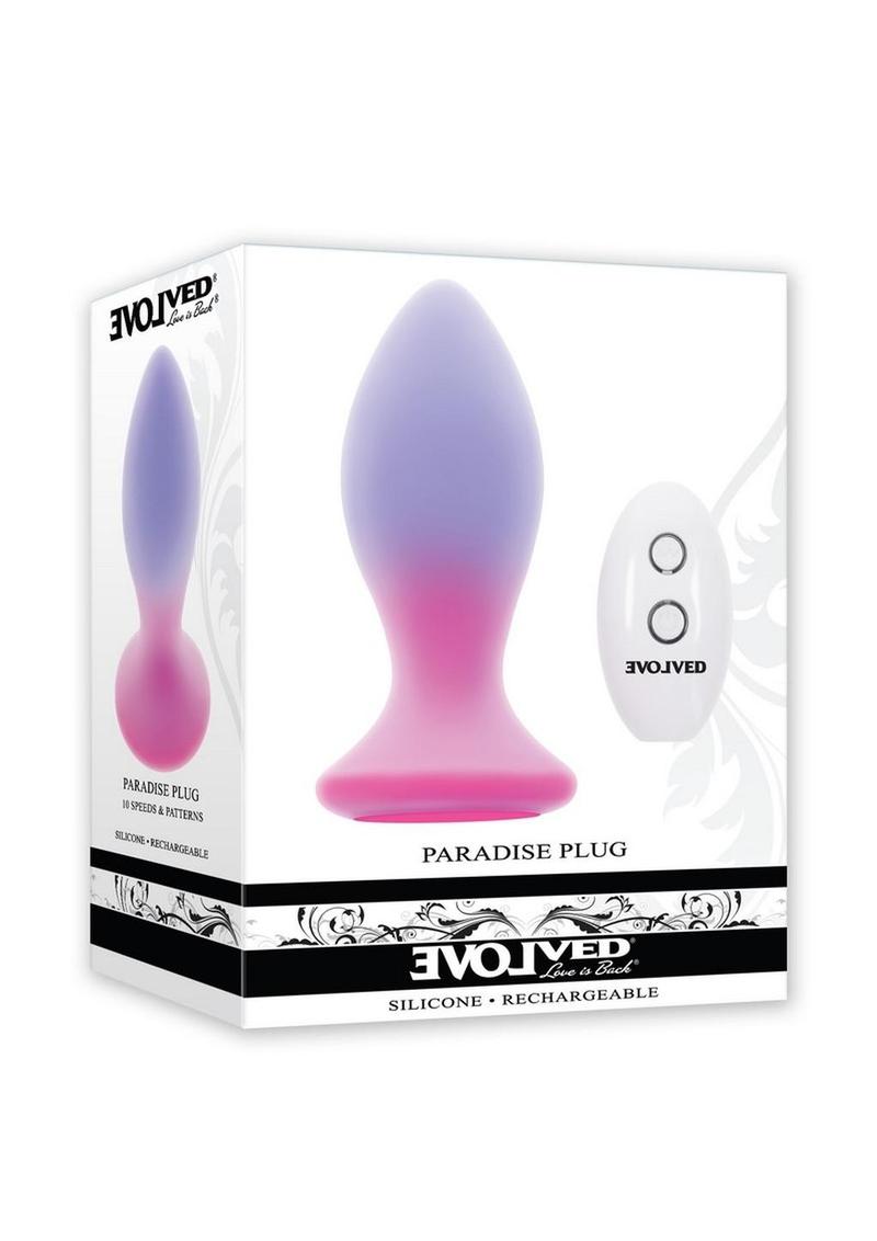 Paradise Rechargeable Silicone Plug - Pink/Purple